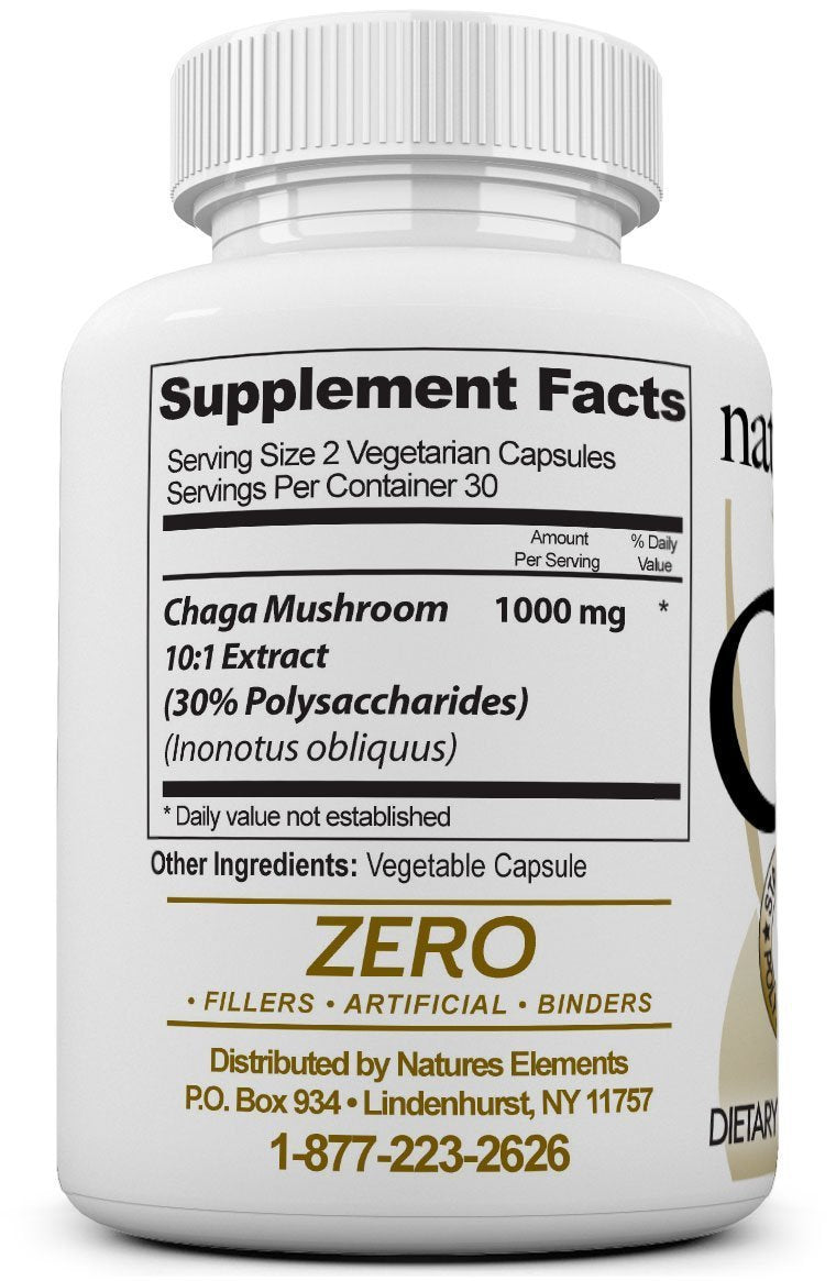 Chaga capsules pack ready for a three-month routine