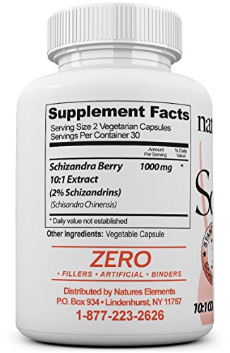 Bottle label of Natures Elements Schizandra Berry Extract showing purity and quality