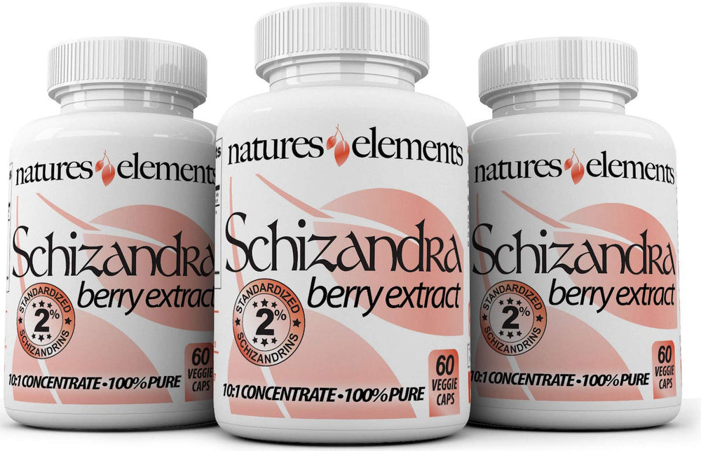 Natures Elements Schizandra Berry Extract 3-pack front view for a convenient wellness routine