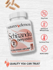 Veggie capsules of Natures Elements Schizandra Berry Extract ready for daily use