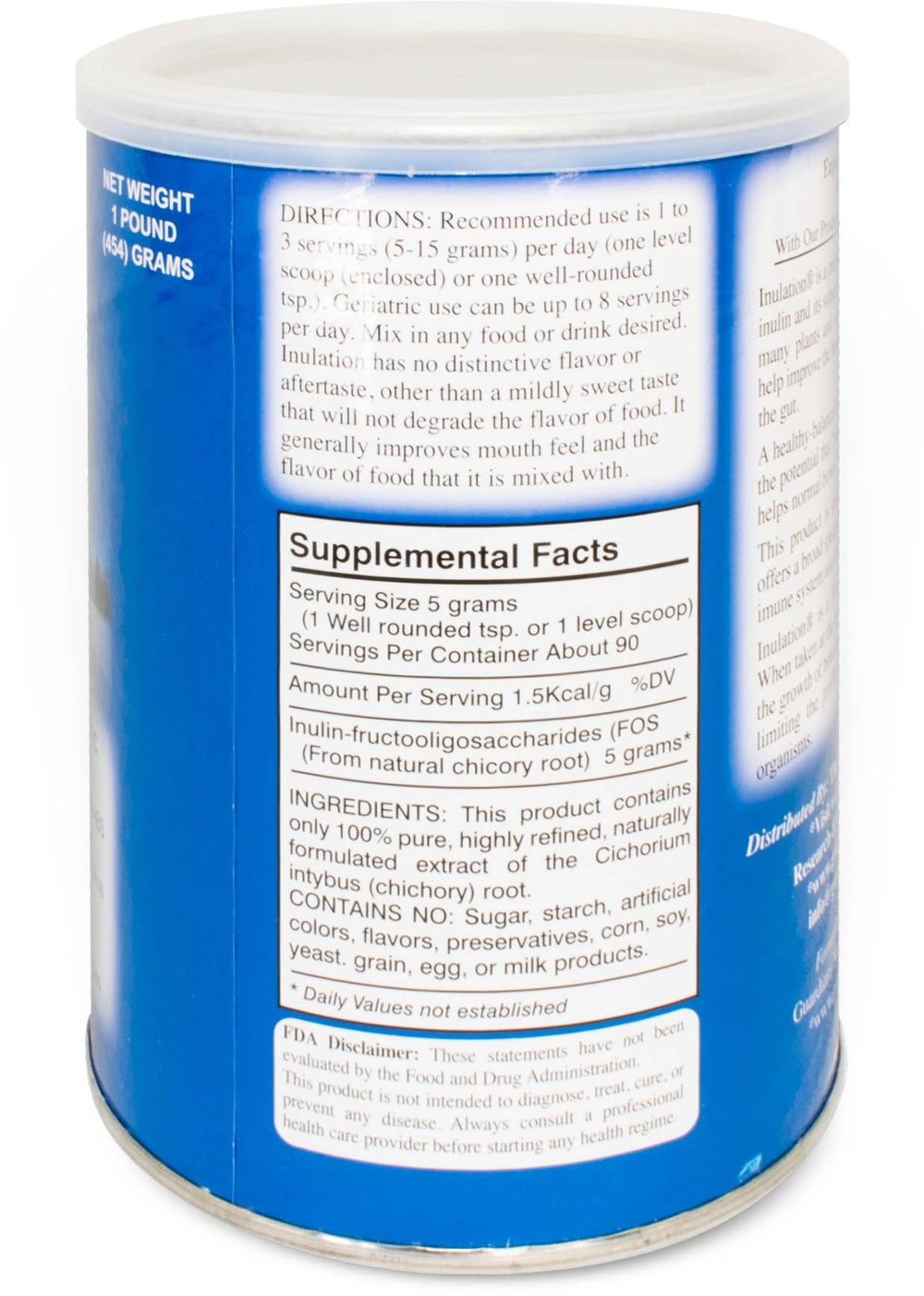 Nature's Formula Inulation origin chicory root signals natural sourcing and purity