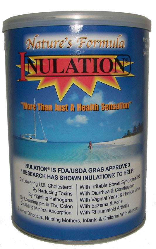 Nature's Formula Inulation powder bottle for convenient daily prebiotic support