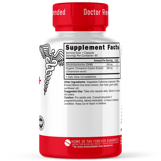 Nature's Fusions Dihydroberberine capsules close-up for convenient daily use.