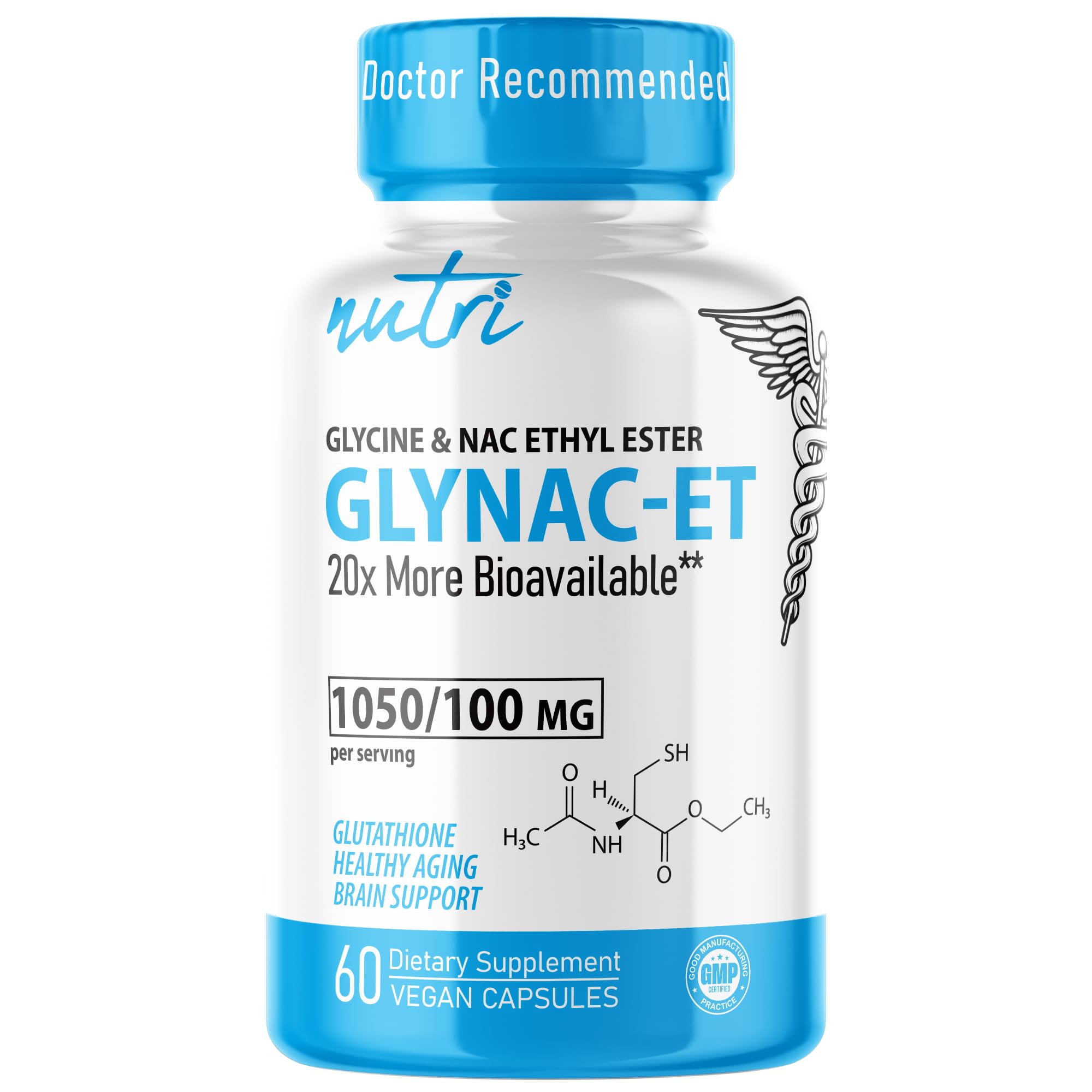 Nature's Fusions GlyNAC-ET bottle displayed for daily antioxidant support