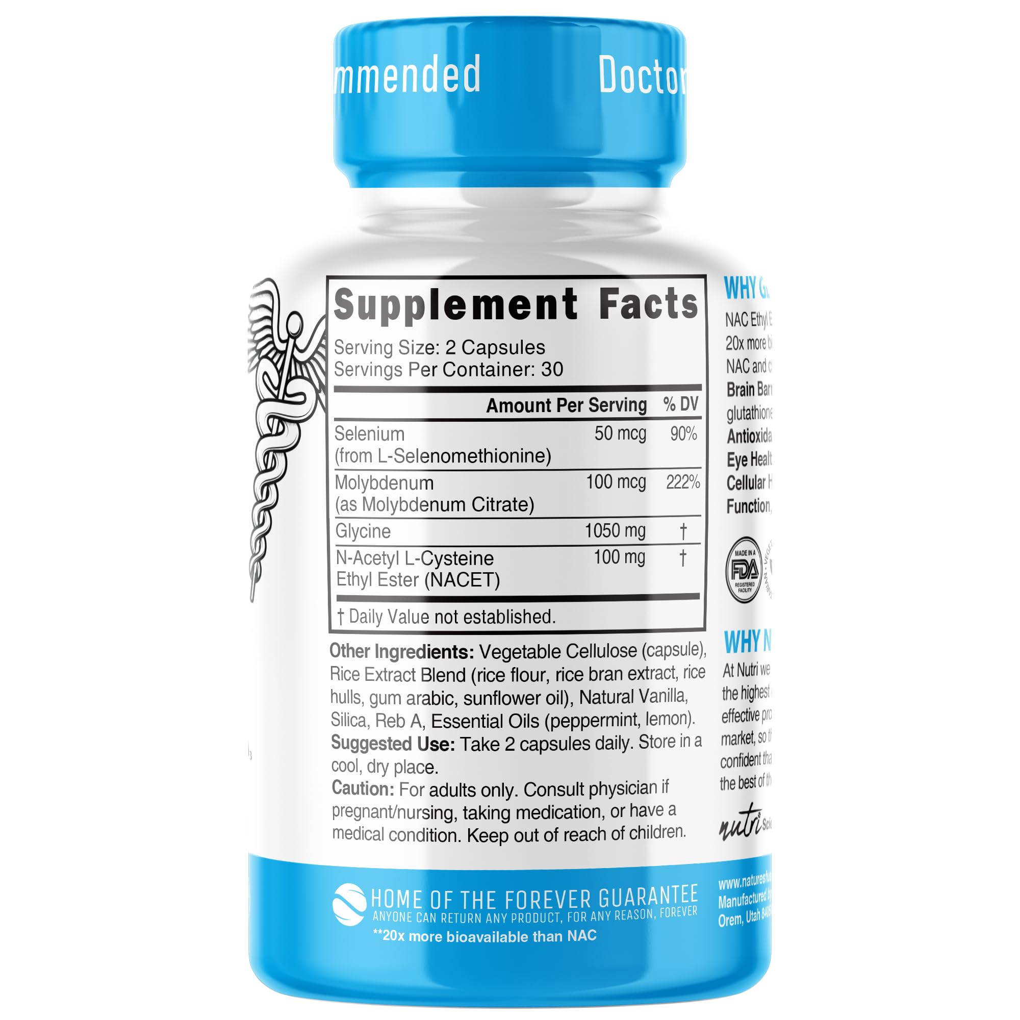 Nature's Fusions GlyNAC-ET dosing guide with clear intake