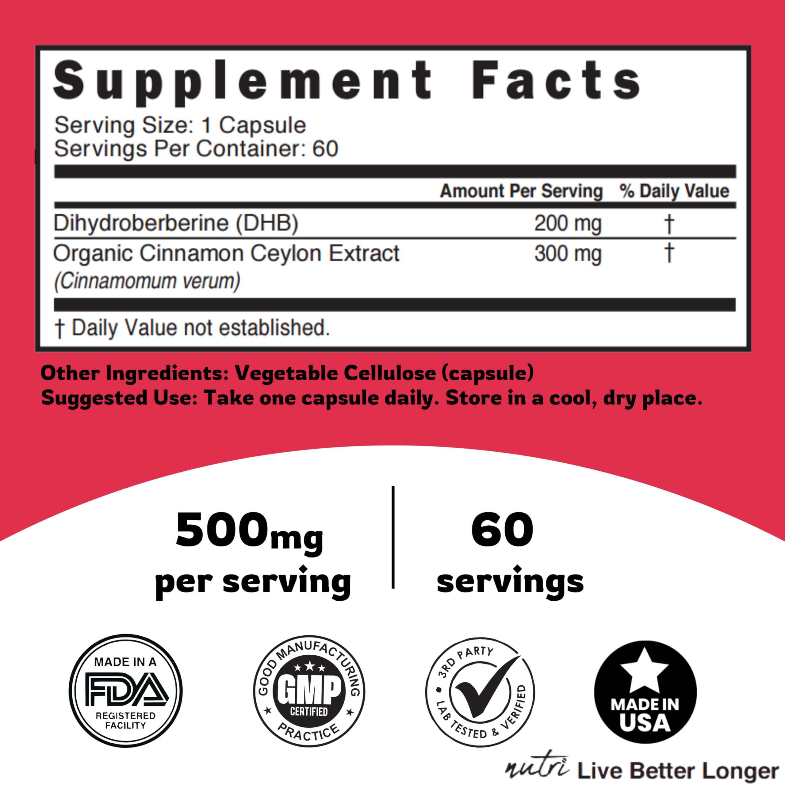 Nature's Fusions label and seal emphasizing transparency and testing.