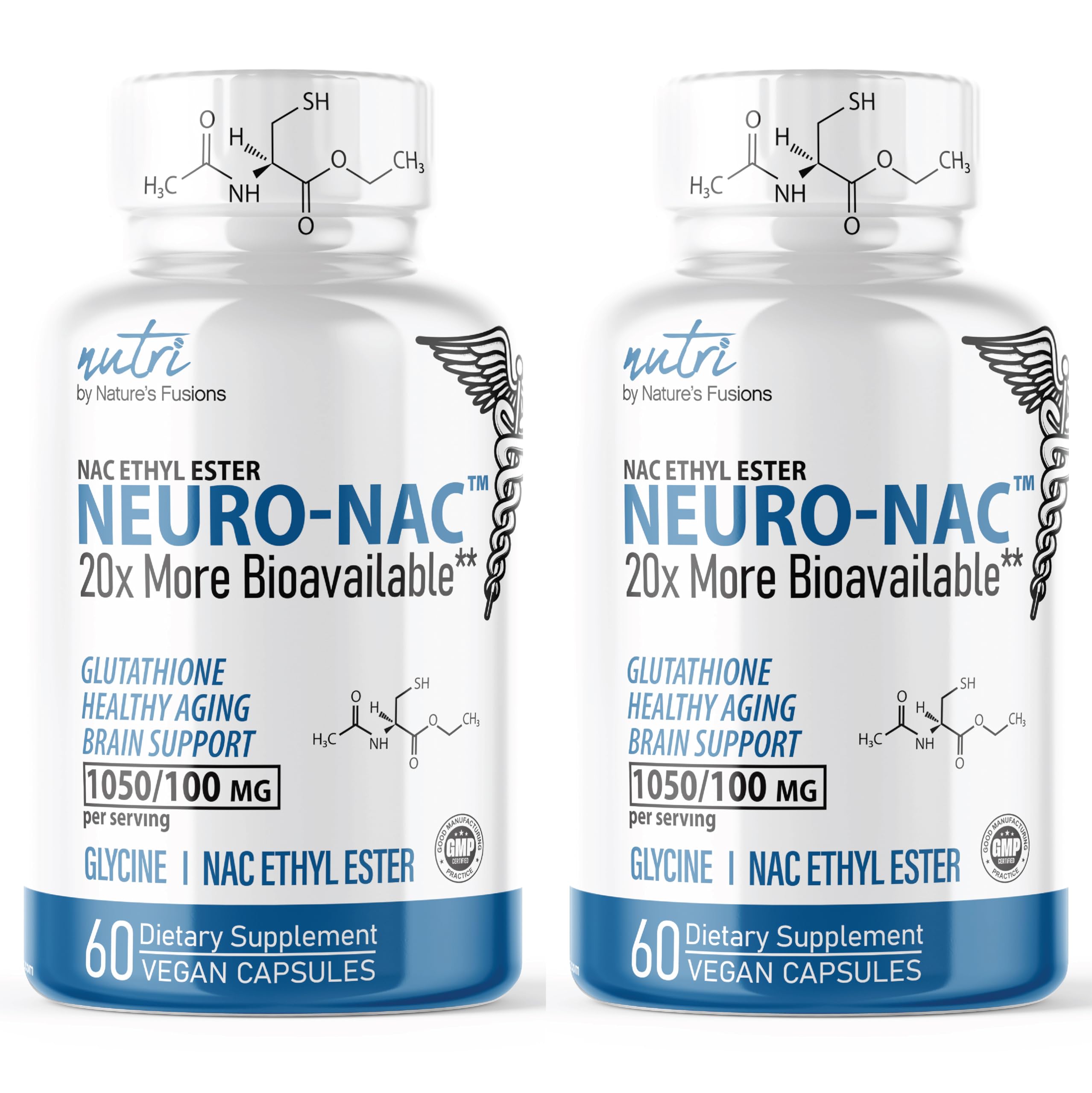 Nature's Fusions Neuro NACET bottle with capsules for easy daily use