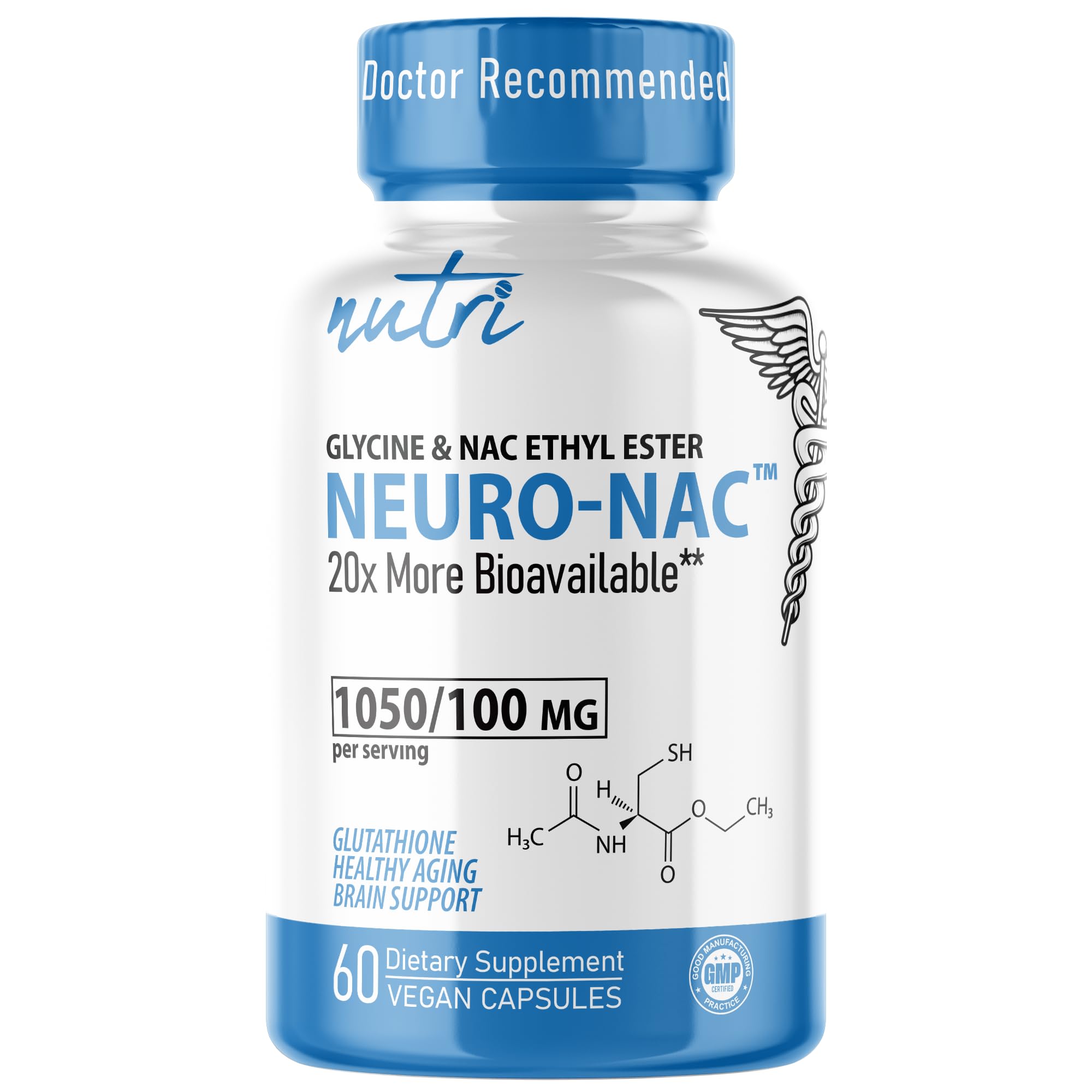 Nature's Fusions Neuro NACET bottle front for daily antioxidant support