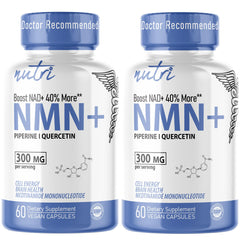 Nature's Fusions NMN 300mg bottle front highlighting premium NAD precursor for energy support