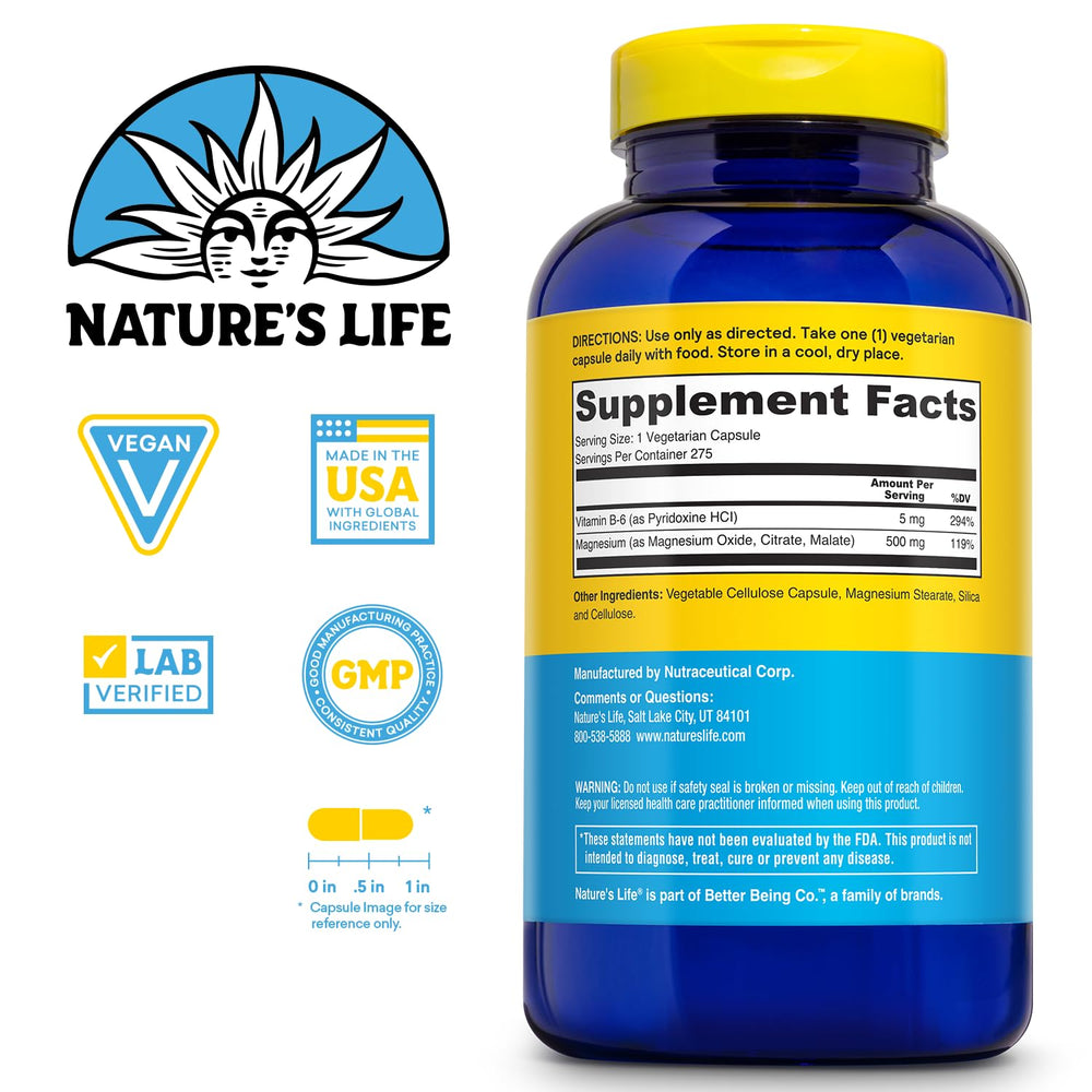 Nature's Life Renewing Magnesium bottle front view for easy daily supplementation