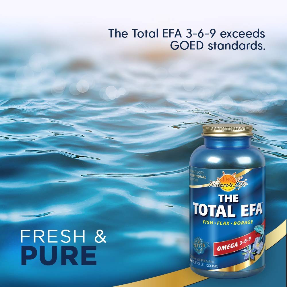 Nature's Life Total EFA cap closeup emphasizes freshness seal.