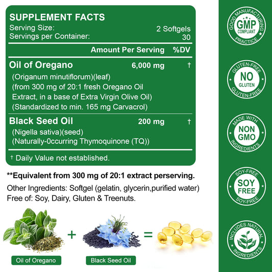 Nature's live 2 in 1 Softgel capsules closeup highlighting convenient daily immune support.