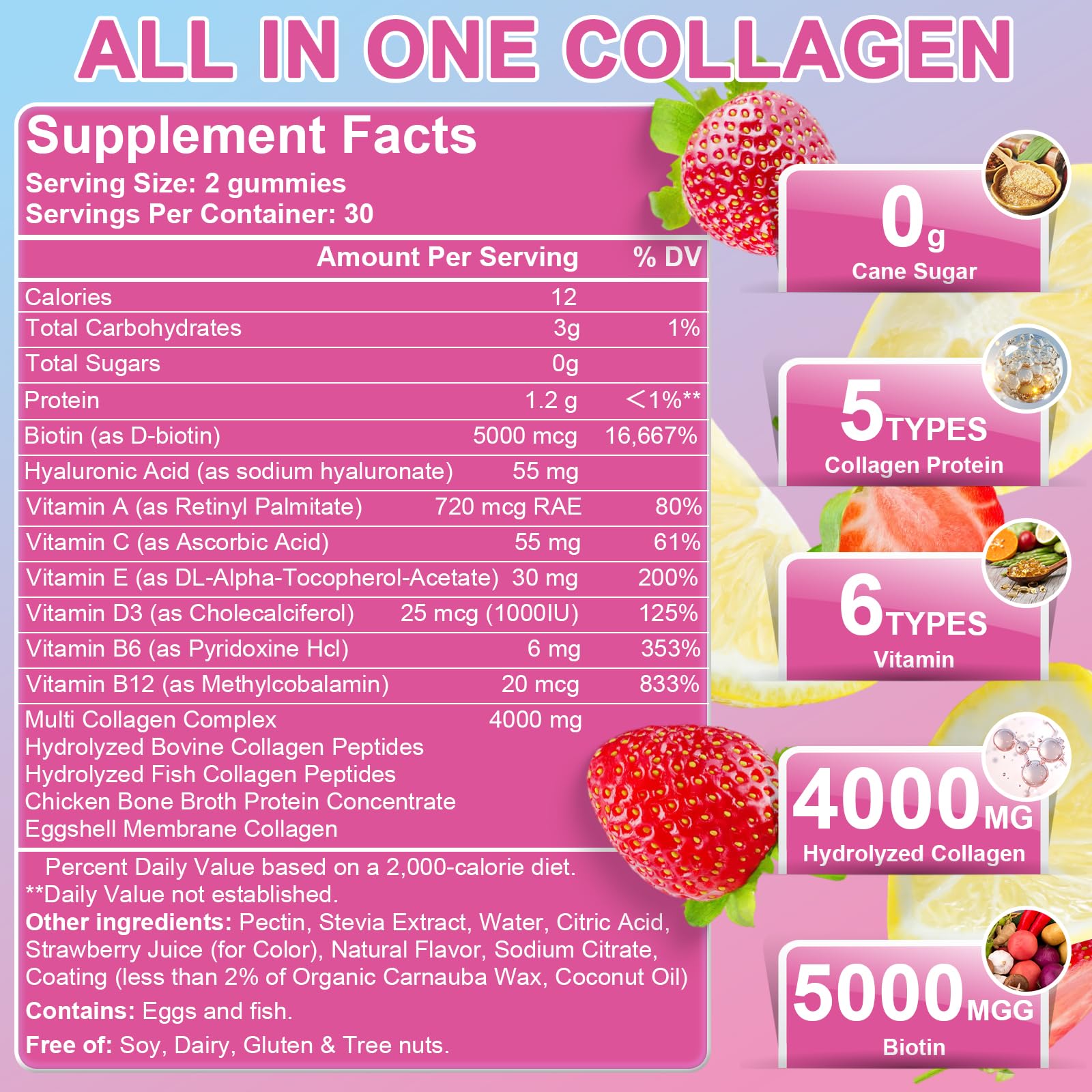 Label indicates 60 gummies per bottle and 30-day supply