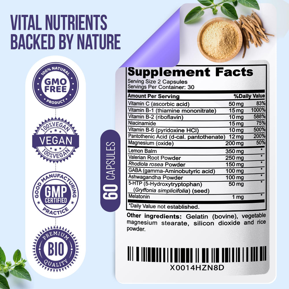 Nature's Nectar Ashwagandha & GABA capsules support balanced mood