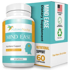 Nature's Nectar migraine prevention bottle front shows US-made packaging for natural support