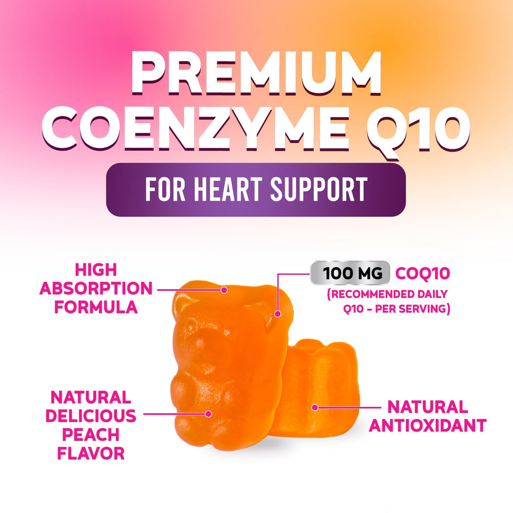 Nature's Nutrition CoQ10 Gummies ingredient panel close-up emphasizing non-GMO quality