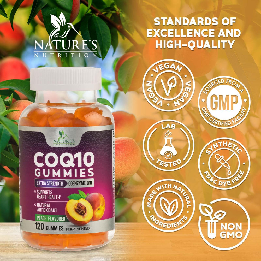 Nature's Nutrition CoQ10 Gummies soft-texture close-up for easy daily intake