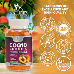 Nature's Nutrition CoQ10 Gummies soft-texture close-up for easy daily intake