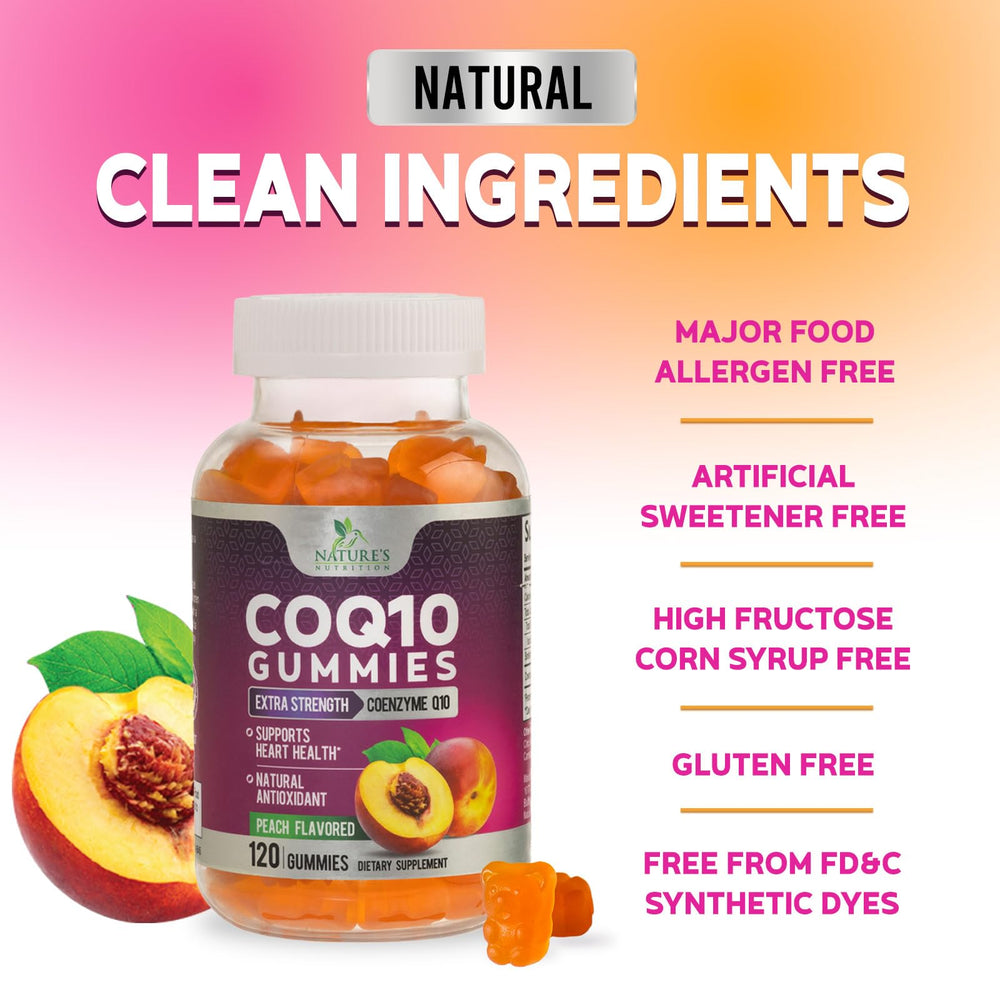 Nature's Nutrition CoQ10 Gummies third-party tested seal close-up