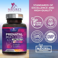 Nature's Nutrition women's prenatal multivitamin packaging for daily nutrition