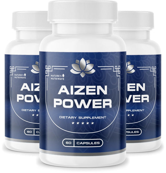 Nature’s NutriWave AizenPower bottle with capsules for daily wellness support.