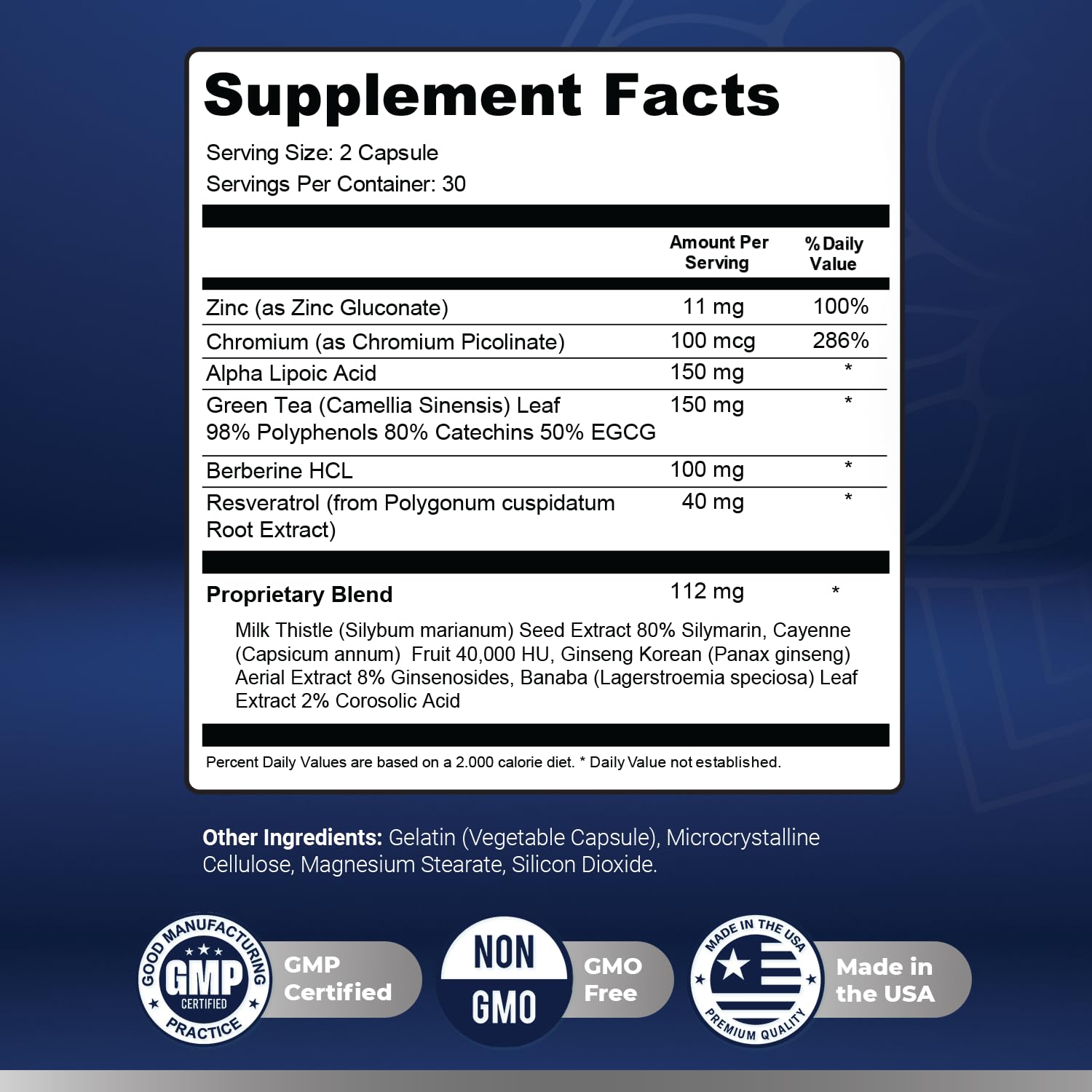 Nature’s NutriWave AizenPower label confirms USA-made production and quality.