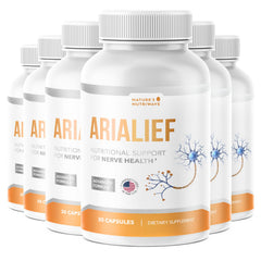 Nature’s NutriWave Arialief bottle pour shows easy daily use for overall wellness