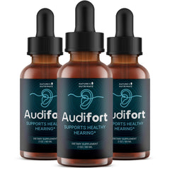 Nature’s NutriWave Audifort Drops bottle with dropper for easy daily dosage