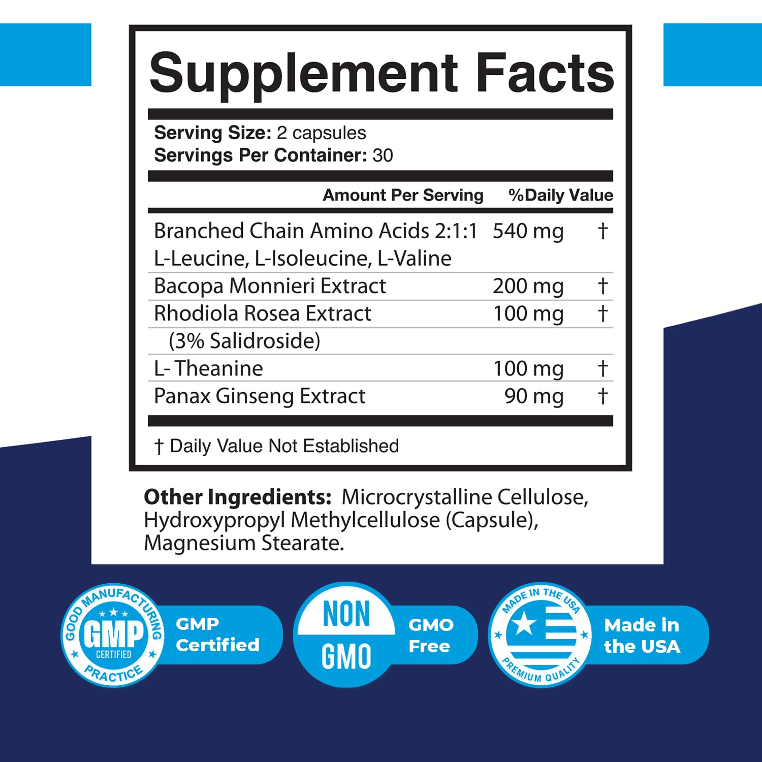 Braincept label detail shows USA-made quality from a GMP-certified facility.