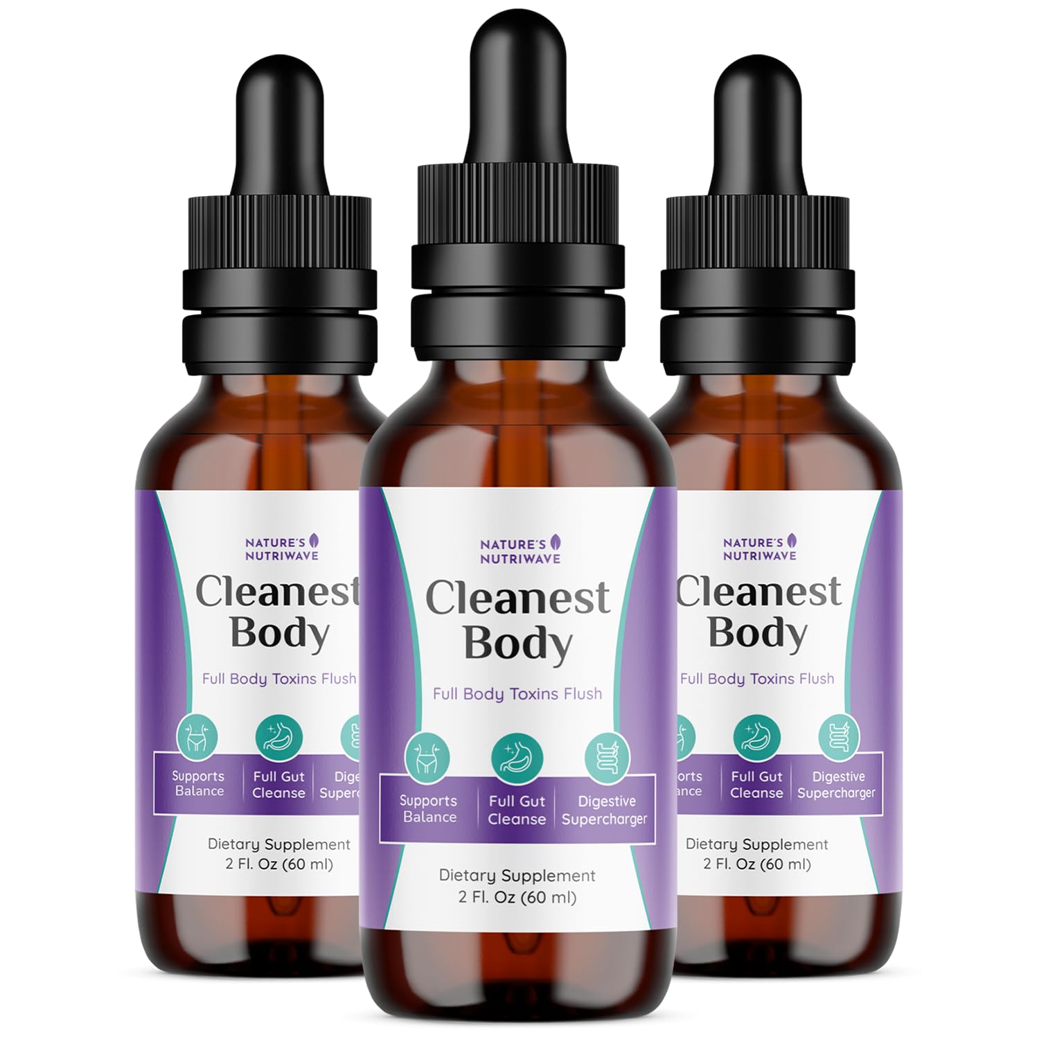 Nature's NutriWave Cleanest Body bottle for convenient daily detox support.
