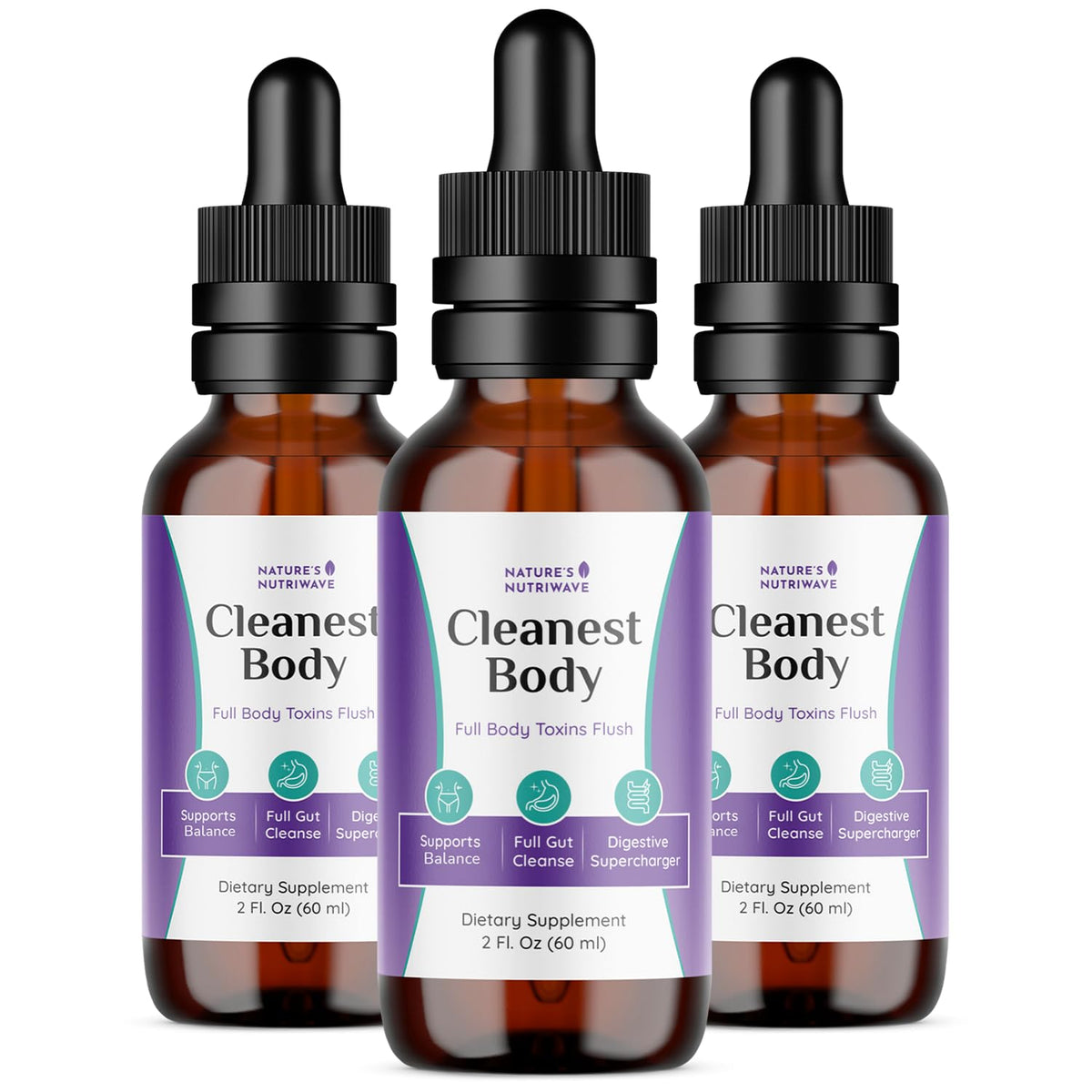 Nature's NutriWave Cleanest Body bottle for convenient daily detox support.