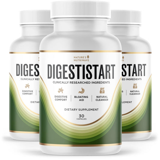 Nature's NutriWave DigestiStart bottle front for daily digestive support