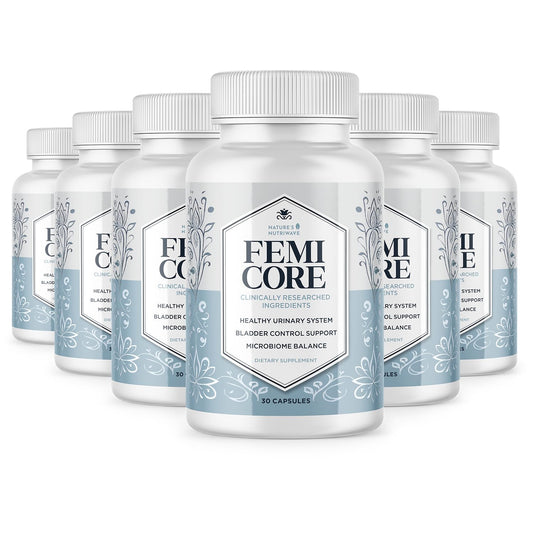 Nature’s NutriWave FemiCore bottle close-up for a simple daily wellness routine