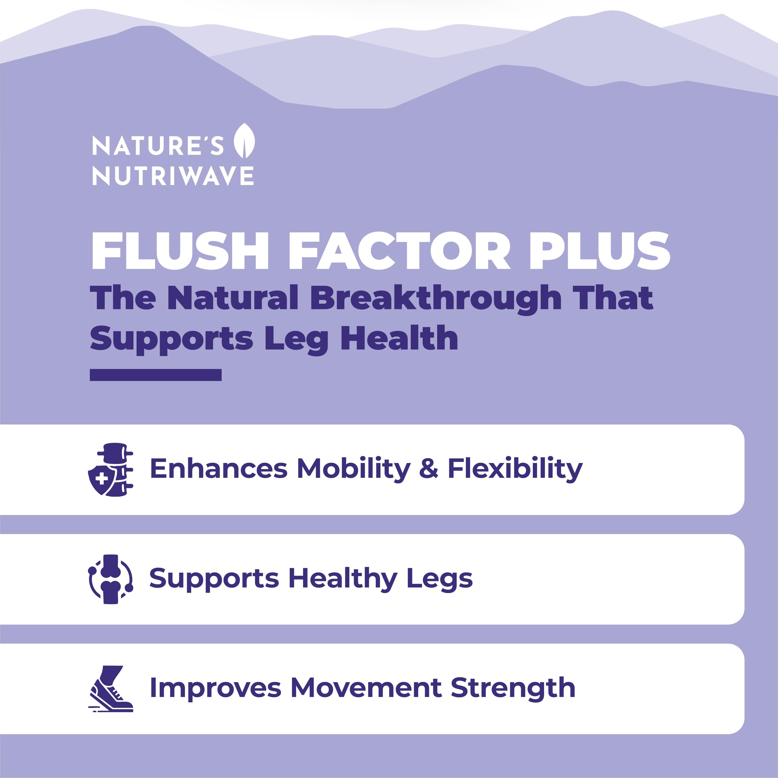 Close-up of ingredients like pineapple powder and hibiscus in Flush Factor Plus packaging