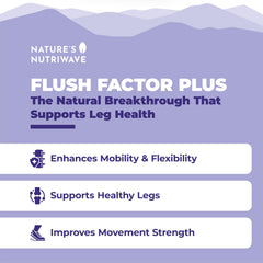 Close-up of ingredients like pineapple powder and hibiscus in Flush Factor Plus packaging