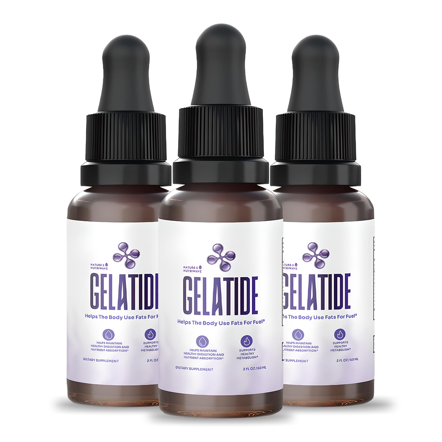 Nature’s NutriWave Gelatide bottle with dropper for daily supplementation