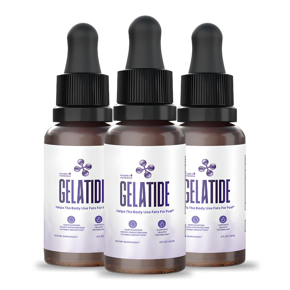 Nature’s NutriWave Gelatide bottle with dropper for daily supplementation