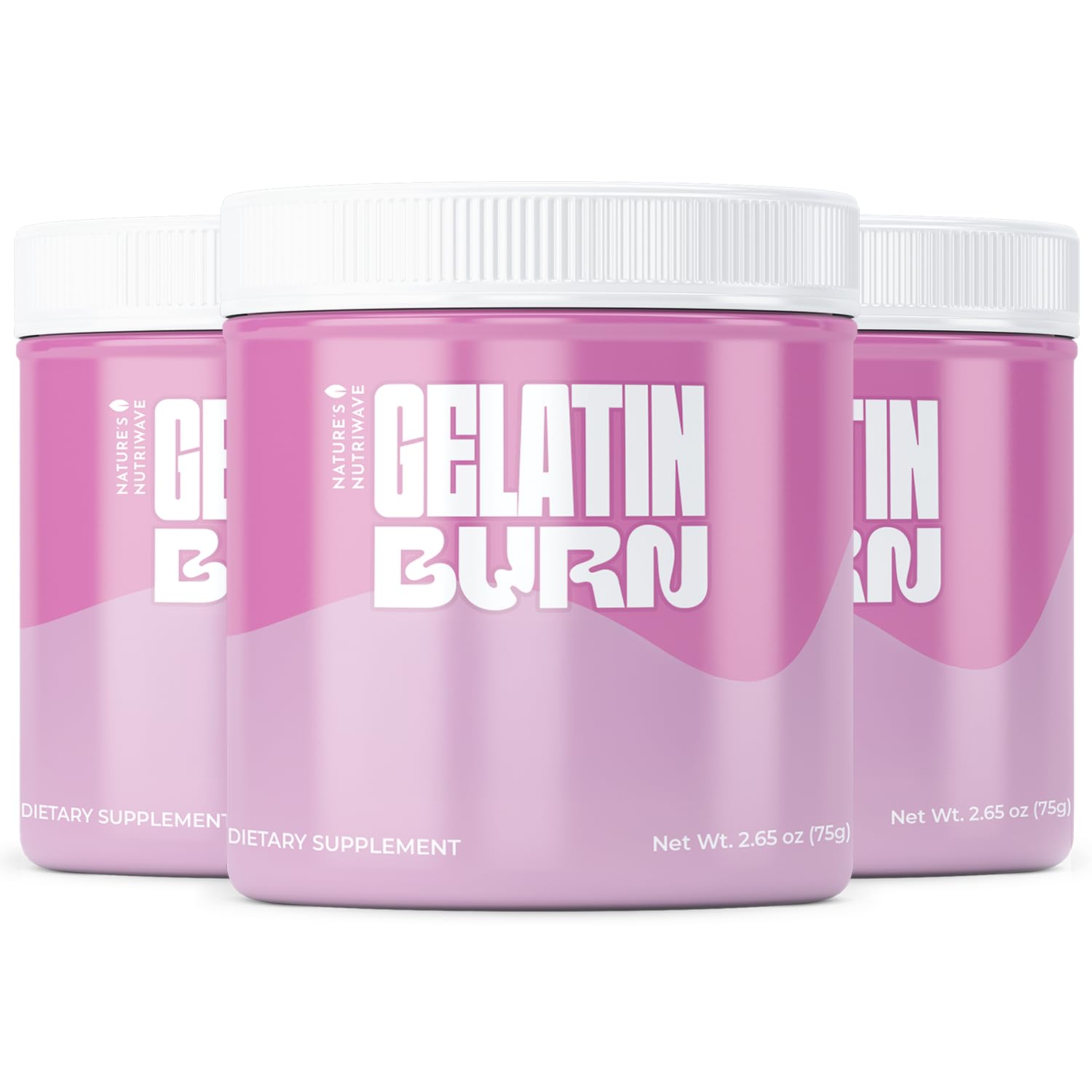 Nature’s NutriWave Gelatin Burn scoop with powder for convenient daily dose