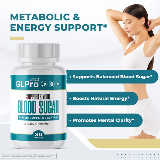 Nature’s NutriWave GLPro capsules closeup highlights sleek capsules for easy daily use.