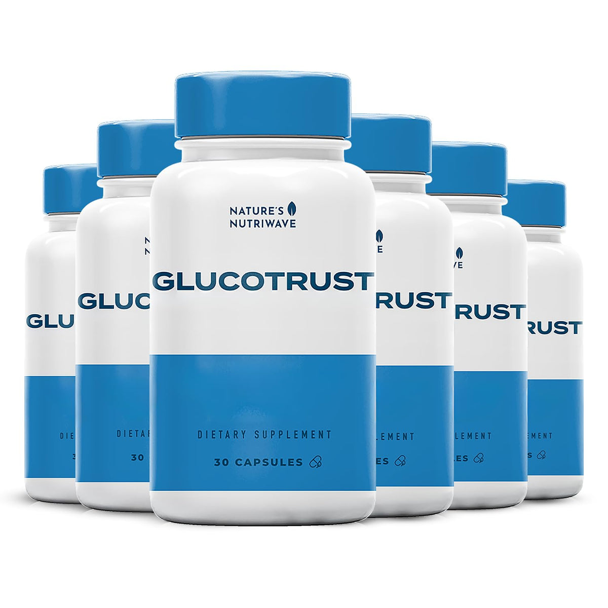 Nature’s NutriWave Glucotrust bottle full supports daily wellness with a natural herbal blend