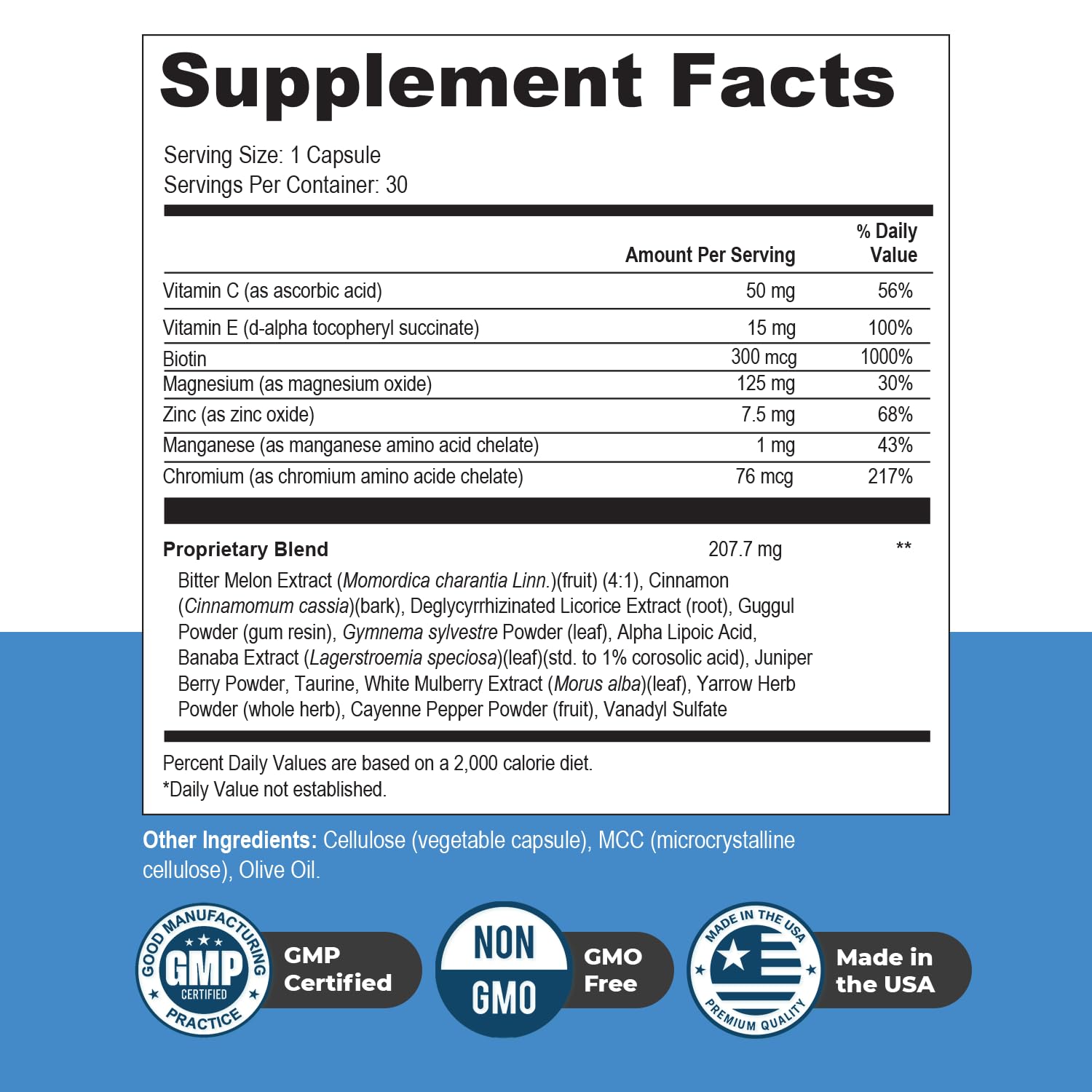 Nature’s NutriWave Glucotrust packaging label highlights original formula and clean ingredients