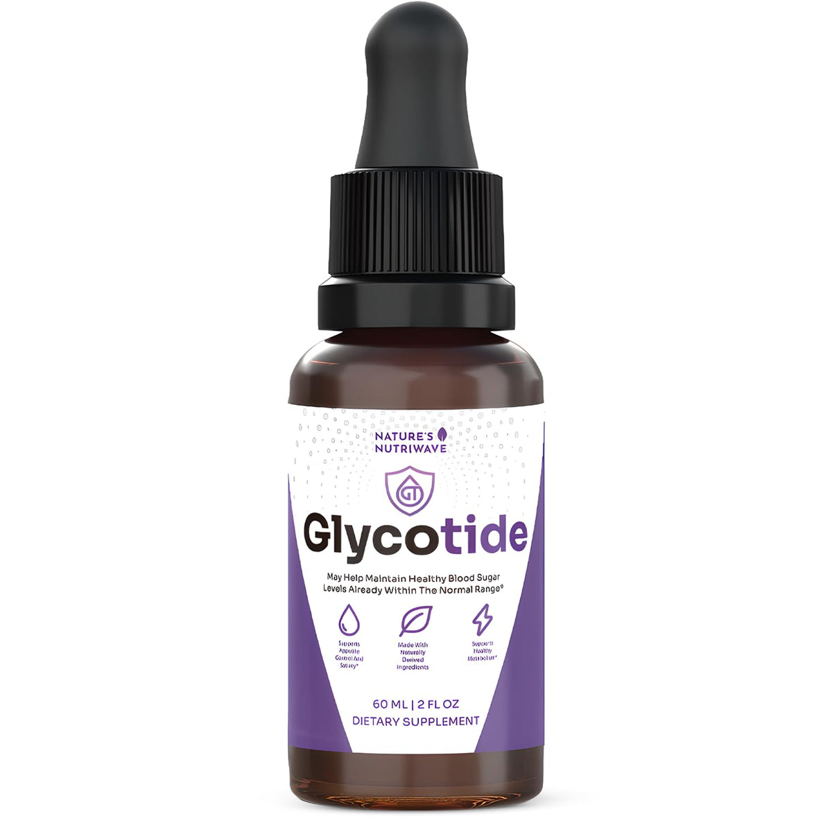Nature's NutriWave Glycotide bottle front view for a daily wellness routine.