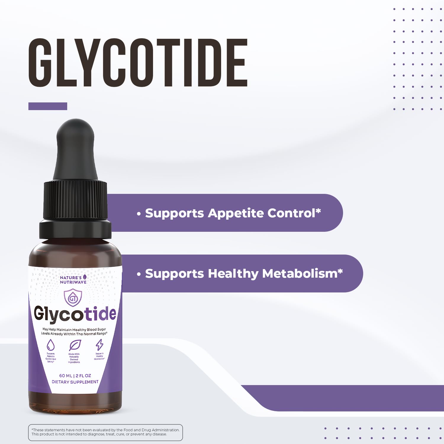 Glycotide dropper dispensing a precise daily serving.
