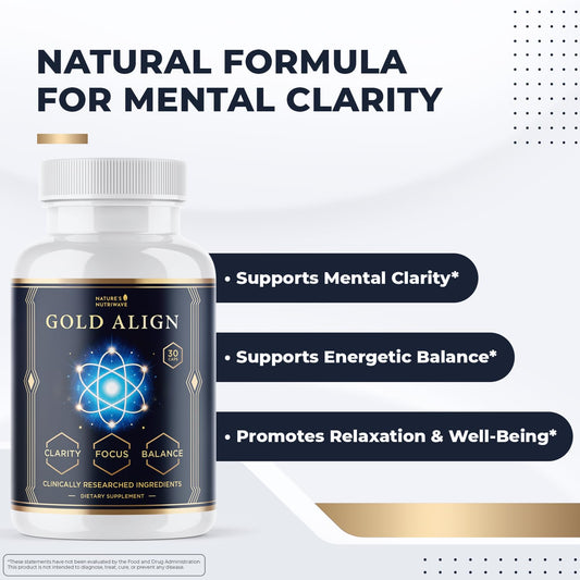 Nature’s NutriWave Gold Align bottle front view designed for simple daily use.