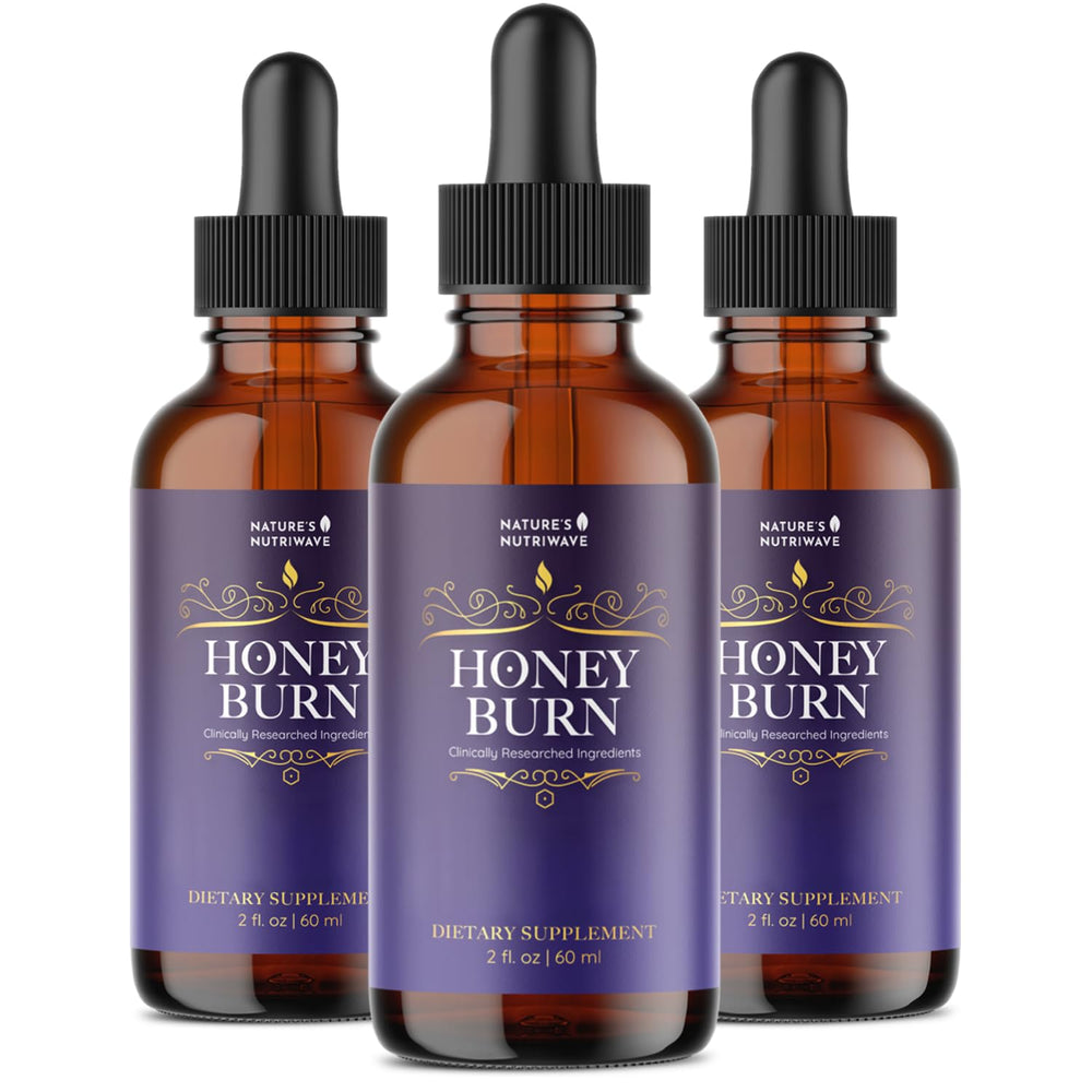 Nature’s NutriWave HoneyBurn Purple Honey bottle shown for daily wellness support