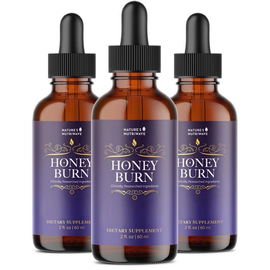 Nature’s NutriWave HoneyBurn Purple Honey bottle shown for daily wellness support