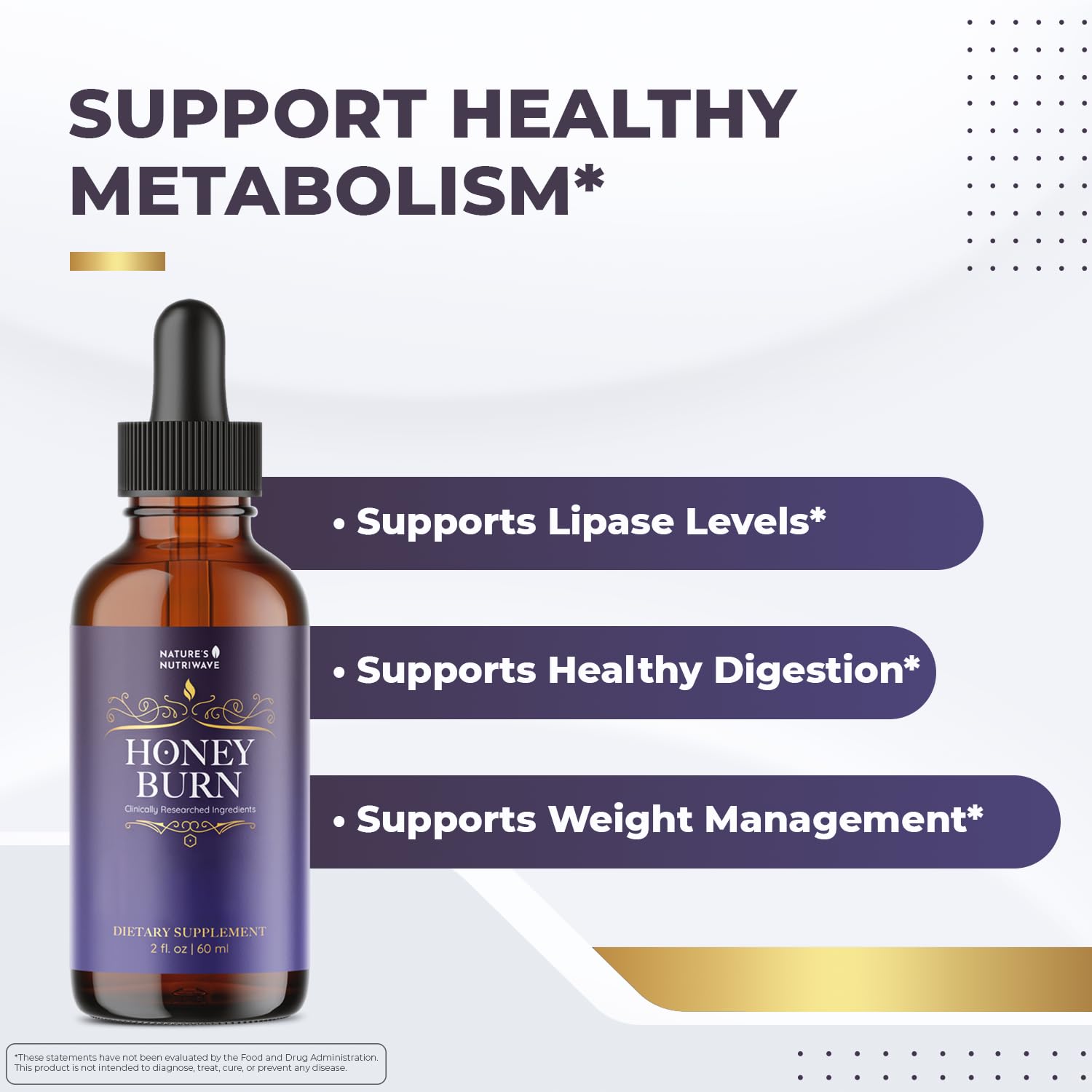 Nature’s NutriWave HoneyBurn Purple Honey ingredients blend for daily balance
