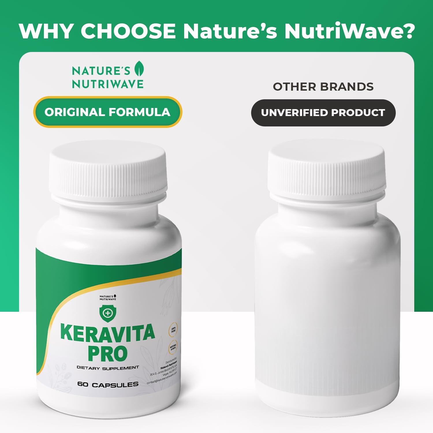 Keravita Pro label close-up emphasizing quality and USA-made production