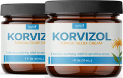 Nature's NutriWave Korvizol Comfort Cream tube for daily cooling relief.