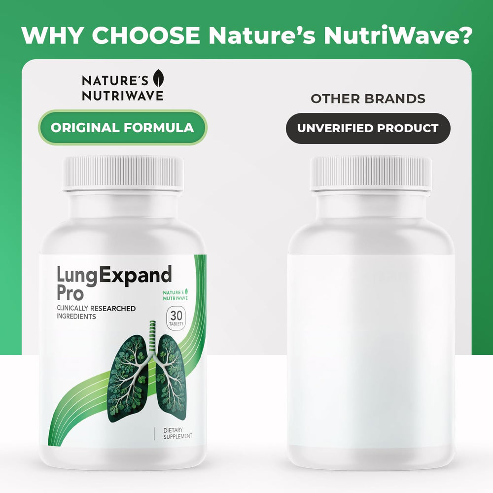 Nature’s NutriWave LungExpand Pro ingredient list emphasizes natural, non-GMO formulation.
